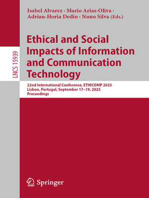 cover image of Ethical and Social Impacts of Information and Communication Technology